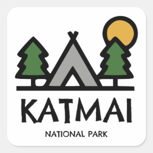 Adesivo Quadrado Parque Nacional Katmai