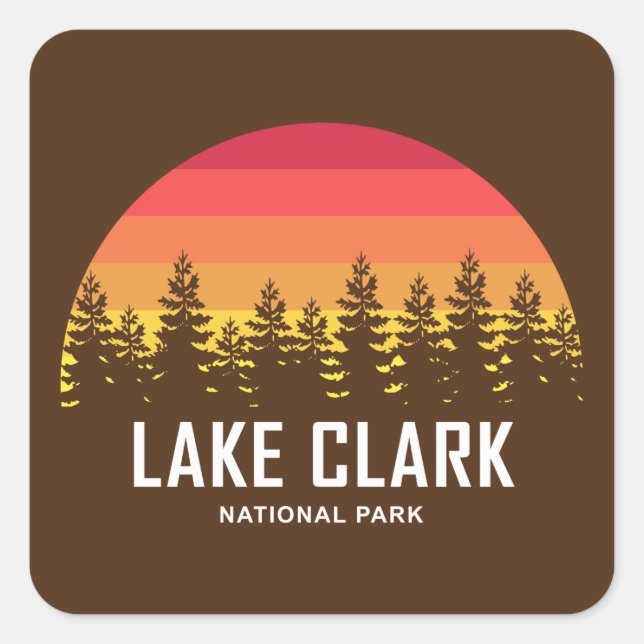 Adesivo Quadrado Parque Nacional Lake Clark (Frente)
