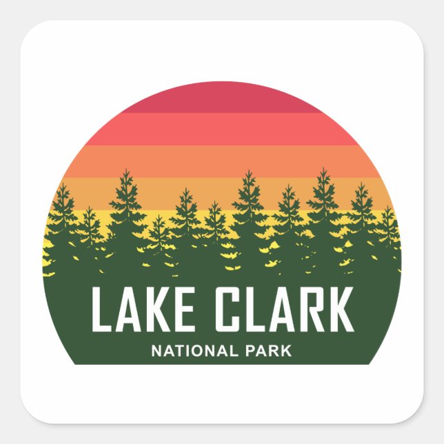 Adesivo Quadrado Parque Nacional Lake Clark (Frente)