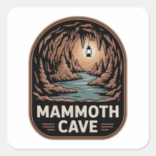 Adesivo Quadrado Parque Nacional Mammoth Cave Insígnia Vintage