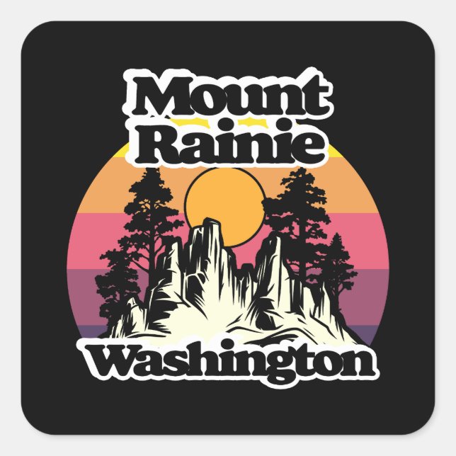 Adesivo Quadrado Parque Nacional Monte Rainier (Frente)