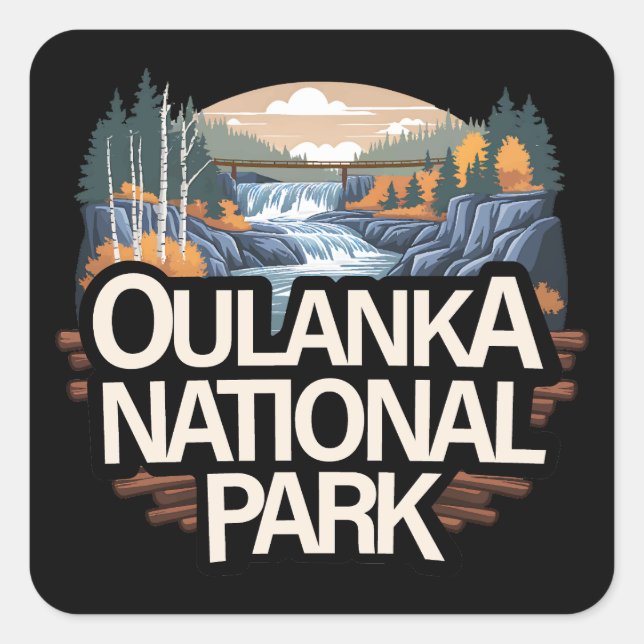 Adesivo Quadrado Parque Nacional Oulanka Finlândia (Frente)