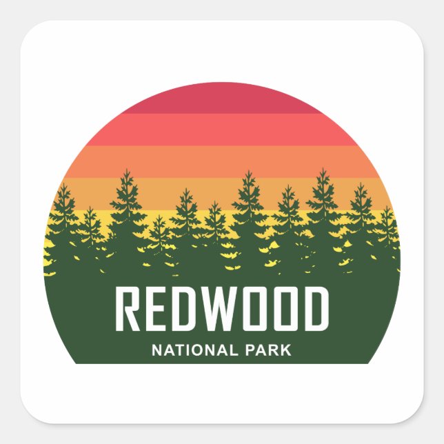 Adesivo Quadrado Parque Nacional Redwood (Frente)