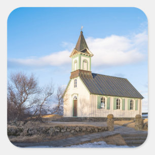 Adesivo Quadrado Parque Nacional Thingvellir na Islândia