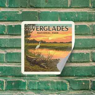 Adesivo Quadrado Parque Nacional Vintage Everglades