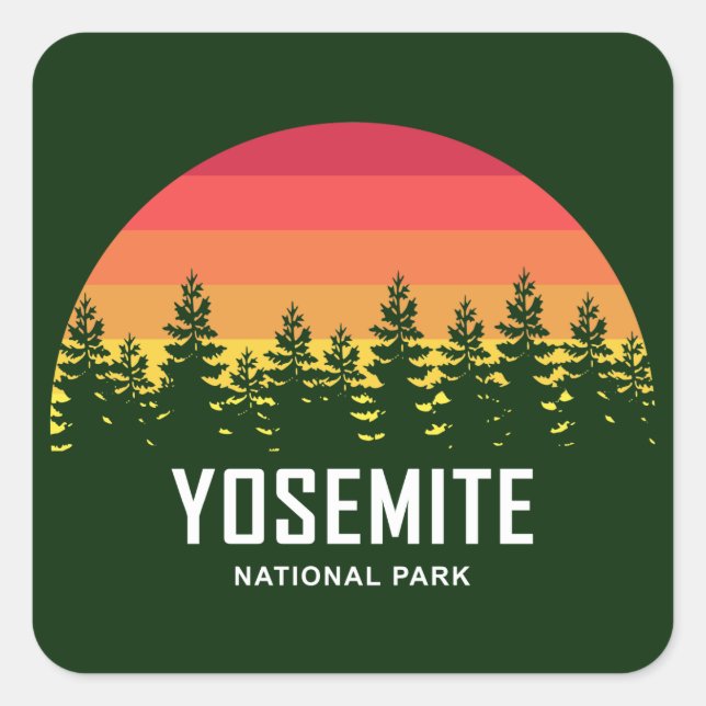Adesivo Quadrado Parque Nacional Yosemite (Frente)