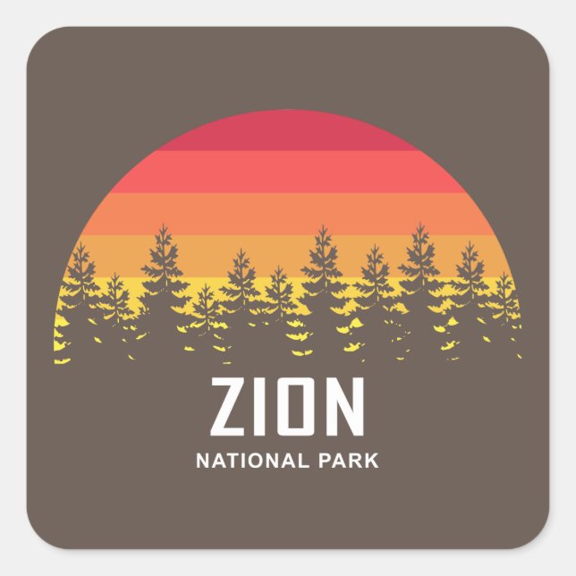 Adesivo Quadrado Parque Nacional Zion (Frente)