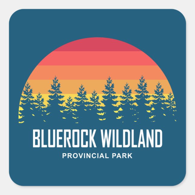 Adesivo Quadrado Parque Provincial de Bluerock Wildland (Frente)