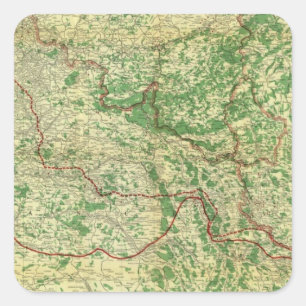 Adesivo Quadrado Parte dianteira ocidental do mapa