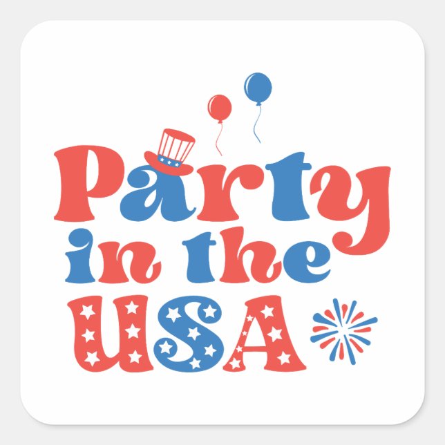 Adesivo Quadrado Parte nos EUA (Frente)