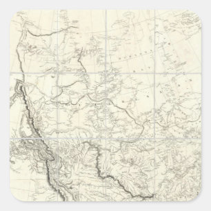 Adesivo Quadrado Partes interiores de America do Norte