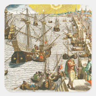 Adesivo Quadrado Partida de Lisboa para Brasil