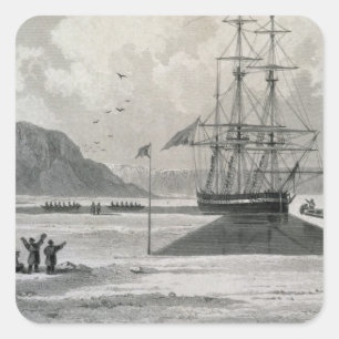 Adesivo Quadrado Partida dos barcos da angra de Hecla, o 21 de