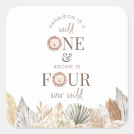 Adesivo Quadrado Partido Comum Selvagem Um e Quatro Nunca Selvagem