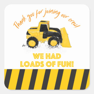 Adesivo Quadrado Partido da Construção Obrigado Vinhetas