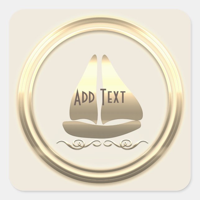 Adesivo Quadrado Partido de Barcos de Navegação Personalizados (Frente)