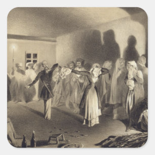 Adesivo Quadrado Partido de dança em Kagha-Choura, Daguestão, pla