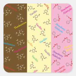 Adesivo Quadrado Partido de Química Sorvete napolitano