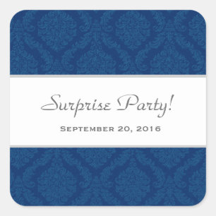 Adesivo Quadrado Partido de surpresa da cor damasco dos azuis