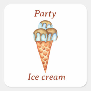 Adesivo Quadrado Partido do Sorvete Minimalista