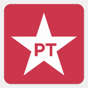 Adesivo Quadrado Partido dos Trabalhadores