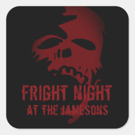 Adesivo Quadrado Partido Halloween Favorece Gótico Vermelho Assusta