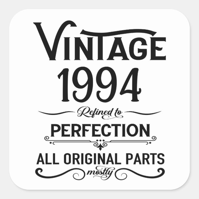 Adesivo Quadrado Partido Personalizado 30 aniversário de 30 anos de (Frente)