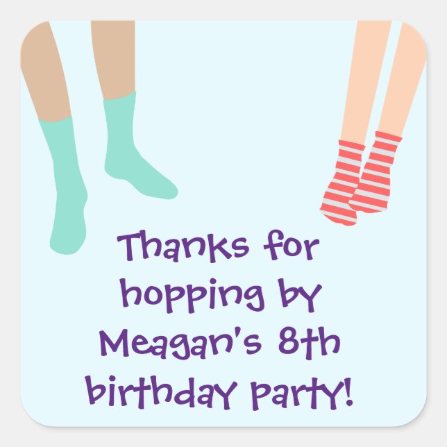 Adesivo Quadrado Partido Salto Obrigado Sticker (Frente)