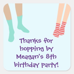 Adesivo Quadrado Partido Salto Obrigado Sticker