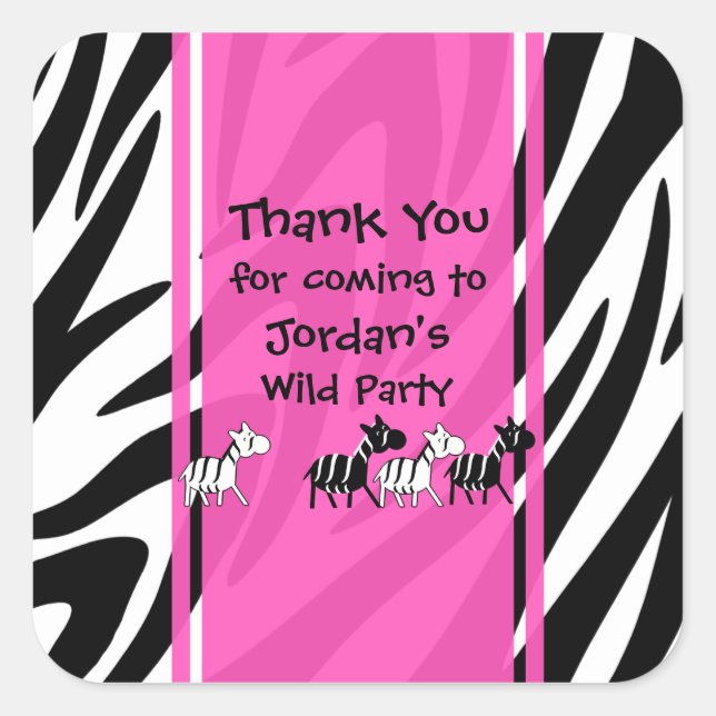 Adesivo Quadrado Partido Selvagem/ Rosa (Frente)