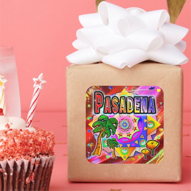 Adesivo Quadrado Pasadena Tropical Amigos Sticker (Festa)