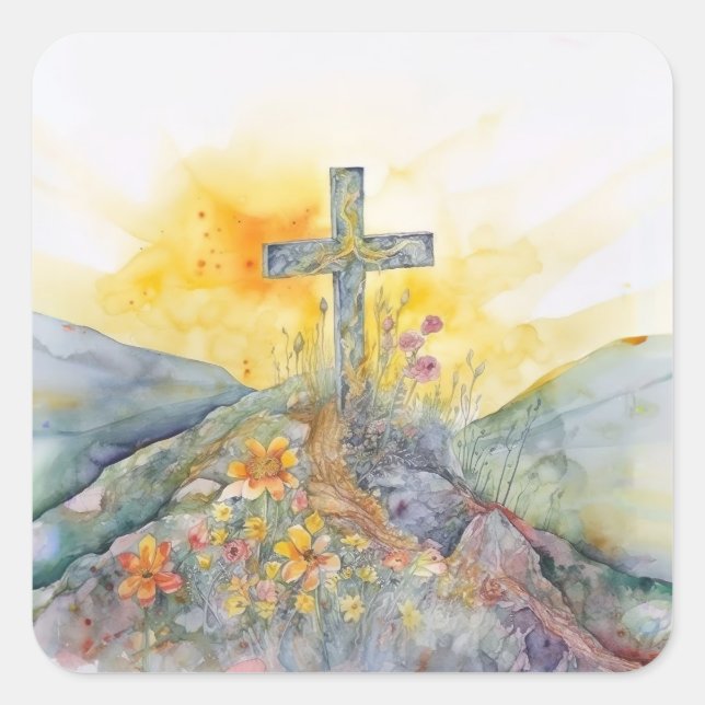 Adesivo Quadrado Páscoa (Frente)