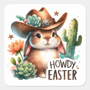 Adesivo Quadrado Páscoa Howdy