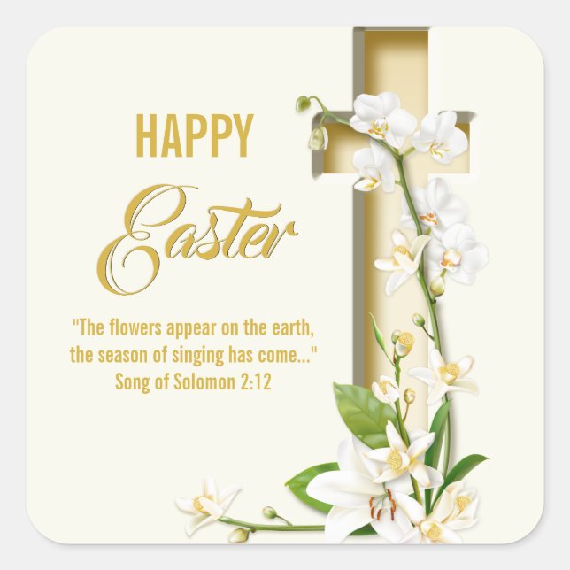Adesivo Quadrado Páscoa Orchid Lily (Frente)