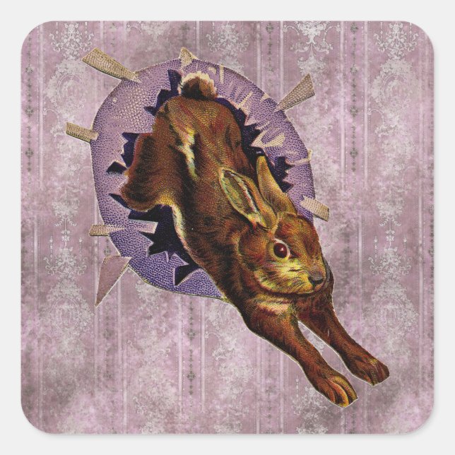 Adesivo Quadrado Páscoa Vintage (Frente)