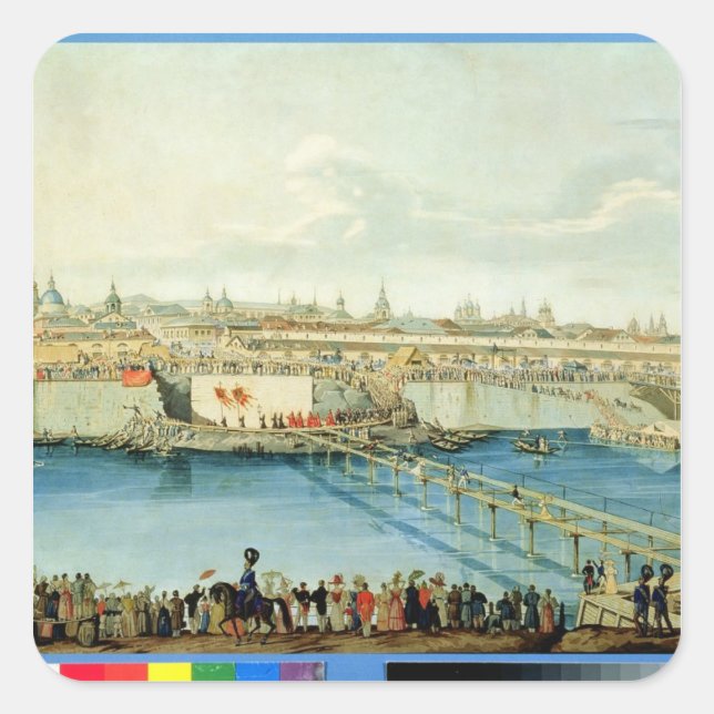 Adesivo Quadrado Passagem da ponte Moskvoretsky em Moscou (Frente)