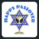 Adesivo Quadrado Passagem feliz<br><div class="desc">Ofertas de Tema Judaico Personalizado e Roupa para Famílias e Amigos de Feriado</div>
