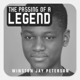 Adesivo Quadrado Passagem funerária de uma lenda mono-texto moderno