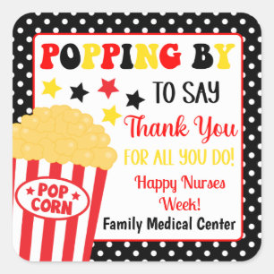 Adesivo Quadrado Passando por aqui para agradecer seu presente