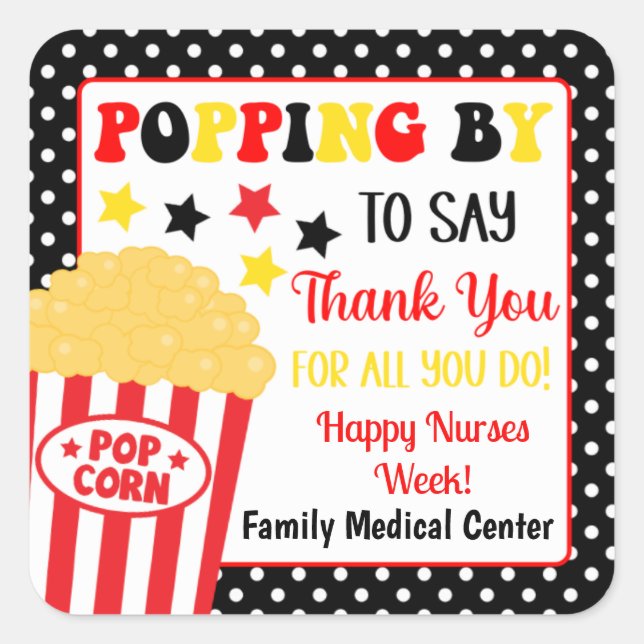 Adesivo Quadrado Passando por aqui para agradecer seu presente (Frente)