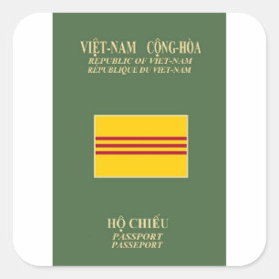 Adesivo Quadrado Passaporte vietnamiano - bandeira de Vietnam sul