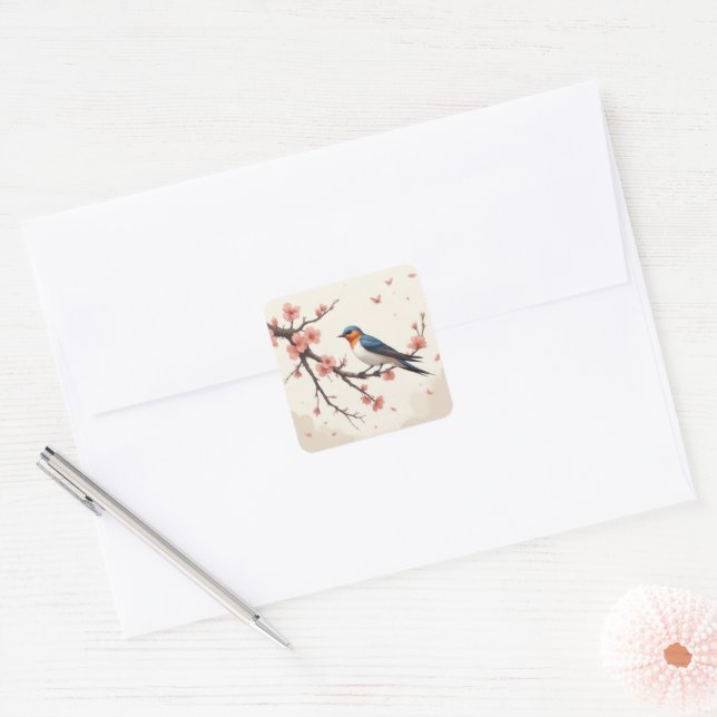 Adesivo Quadrado Passarinho (Envelope)