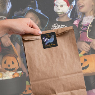 Adesivo Quadrado Passarinhos de Halloween: Travessura ou Tweet