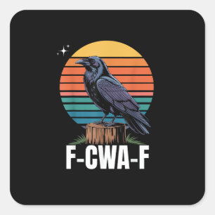 Adesivo Quadrado Passaro Corvo Corvo Passaro F-Caw-F Retrô Engraçad