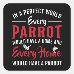 Adesivo Quadrado Pássaro de papagaio todo papagaio caseiro