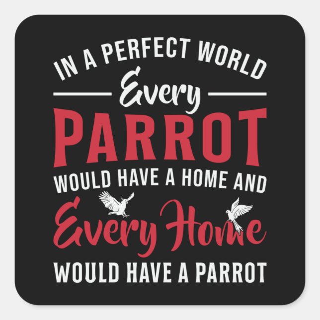 Adesivo Quadrado Pássaro de papagaio todo papagaio caseiro (Frente)