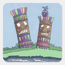 Adesivo Quadrado Pássaro Pássaro Quadrado