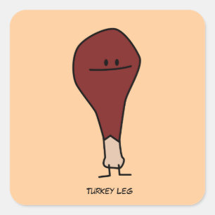 Adesivo Quadrado Pássaro proteico da perna da Turquia Feliz