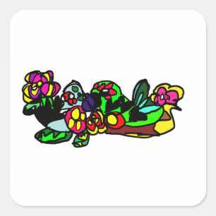 Adesivo Quadrado Pássaros de amor  