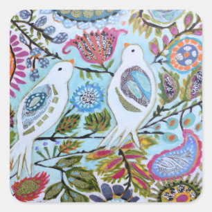 Adesivo Quadrado Pássaros de Papel I